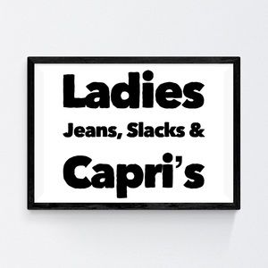 Jeans, Slacks & Capri’s